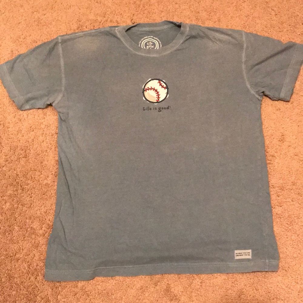 Men’s Life is Good Baseball T-Shirt small